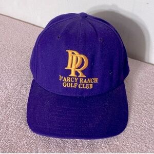 Vintage DeLong Royal Purple Yellow D’Arcy Ranch Golf Club Embroidered Logo 7 3/8